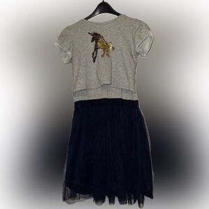 Gray and navy blue Unicorn Dress